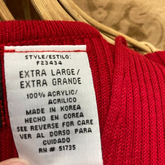 SAG HARBOR RED KNIT LONG SLEEVE SWEATER CARDIGAN SIZE XL - Picture 4 of 6